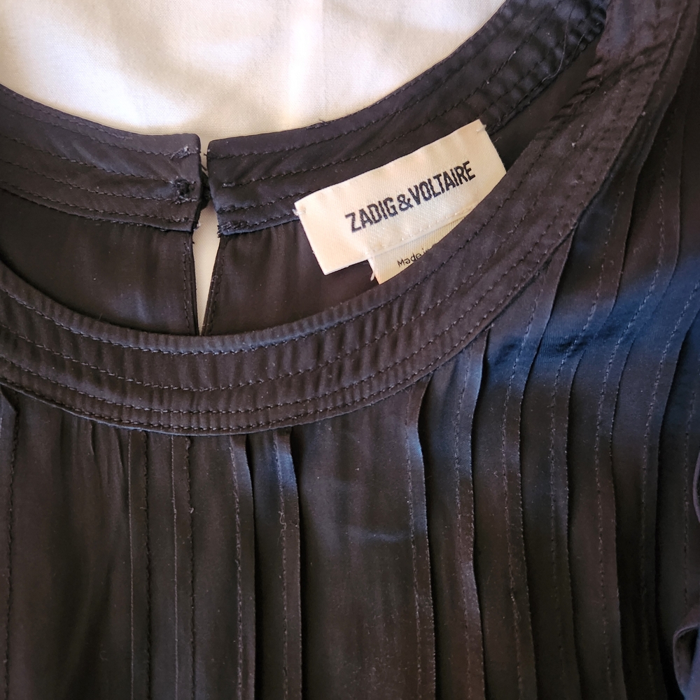Zadig & Voltaire Midnight Black Pleated Blouse
